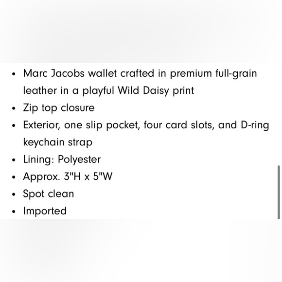 Marc Jacobs Wild Daisy Leather Wallet - Picture 8 of 8